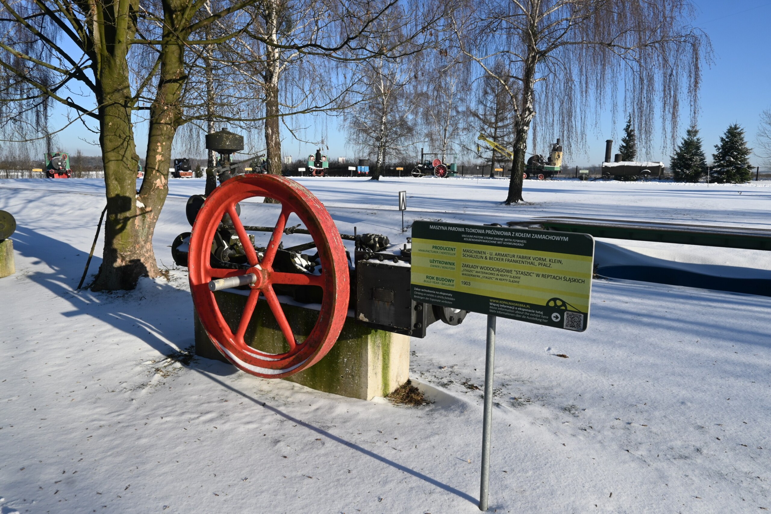 Śnieg w Skansenie Maszyn Parowych